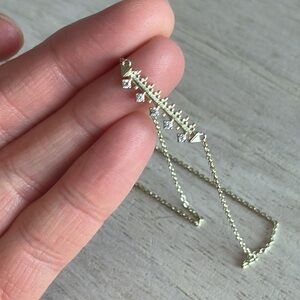 Kendra Scott Anissa Bar Pendant Necklace in Gold with Crystals